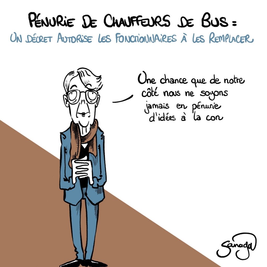 dessin presse humour pénurie image drôle chauffeurs de bus