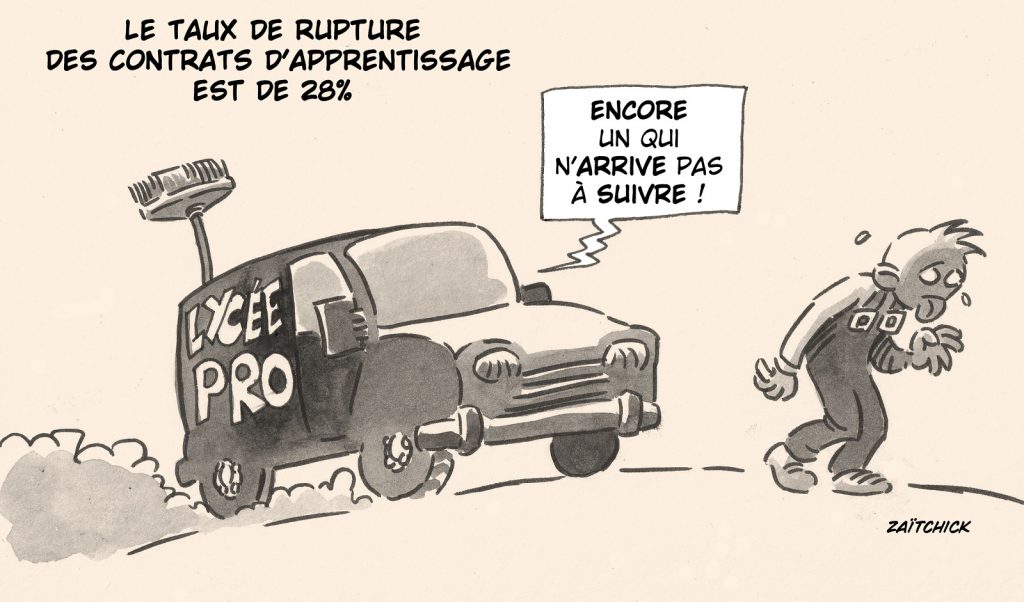 dessin presse humour rupture image drôle contrat d’apprentissage