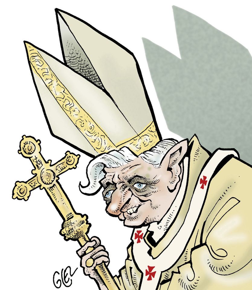 dessin presse humour décès image drôle Benoît XVI