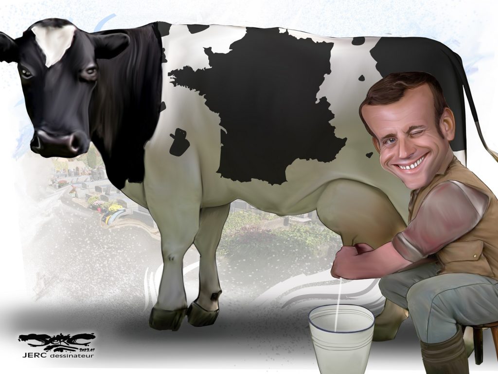 dessin presse humour réforme des retraites image drôle Emmanuel Macron