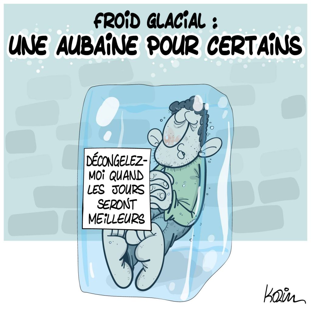 dessin presse humour froid hiver image drôle cryogénisation