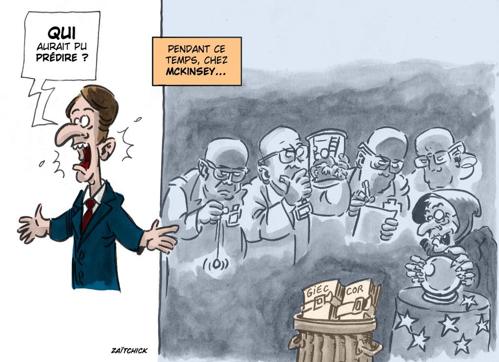 dessin presse humour Emmanuel Macron image drôle réchauffement climatique