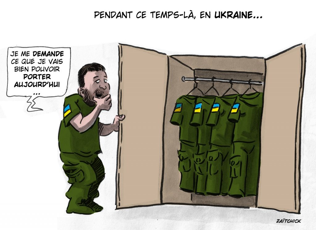 dessin presse humour propagande image drôle Volodymyr Zelensky