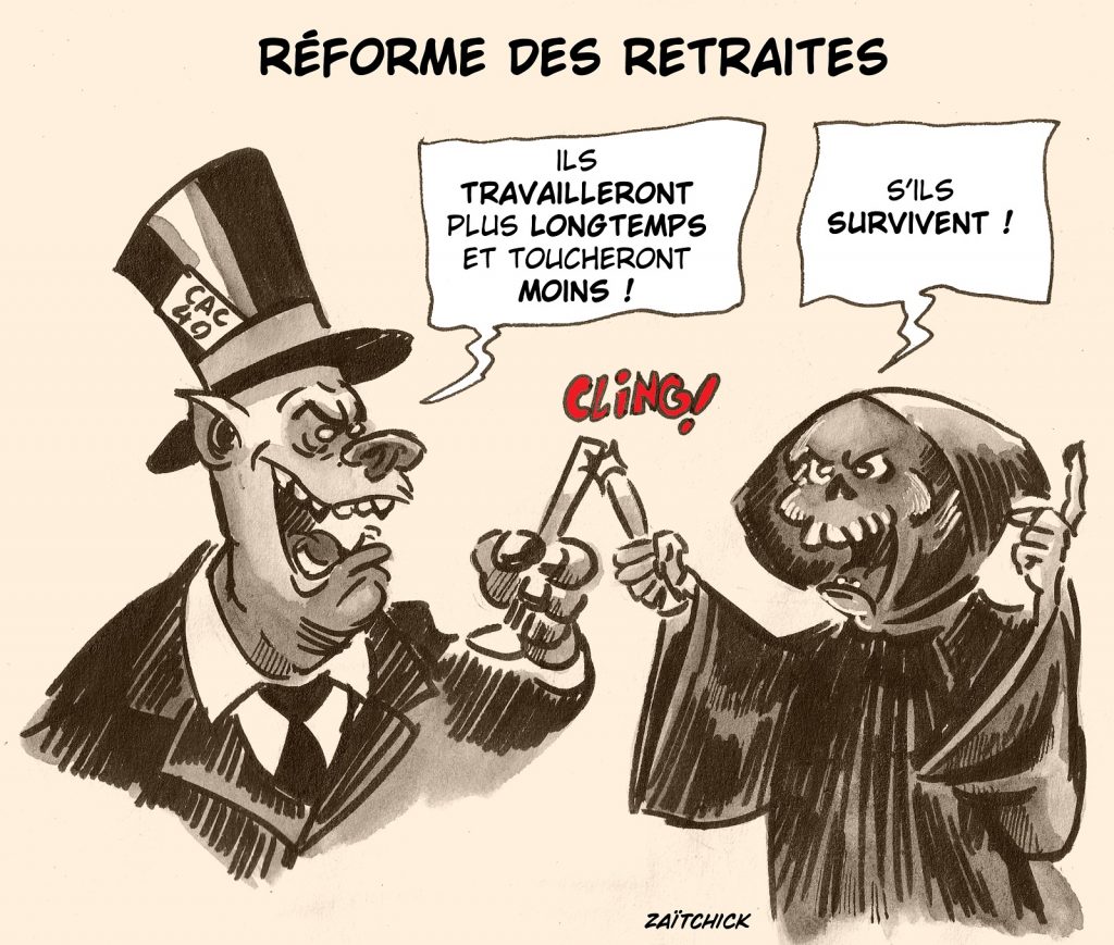 dessin presse humour réforme des retraites image drôle Medef