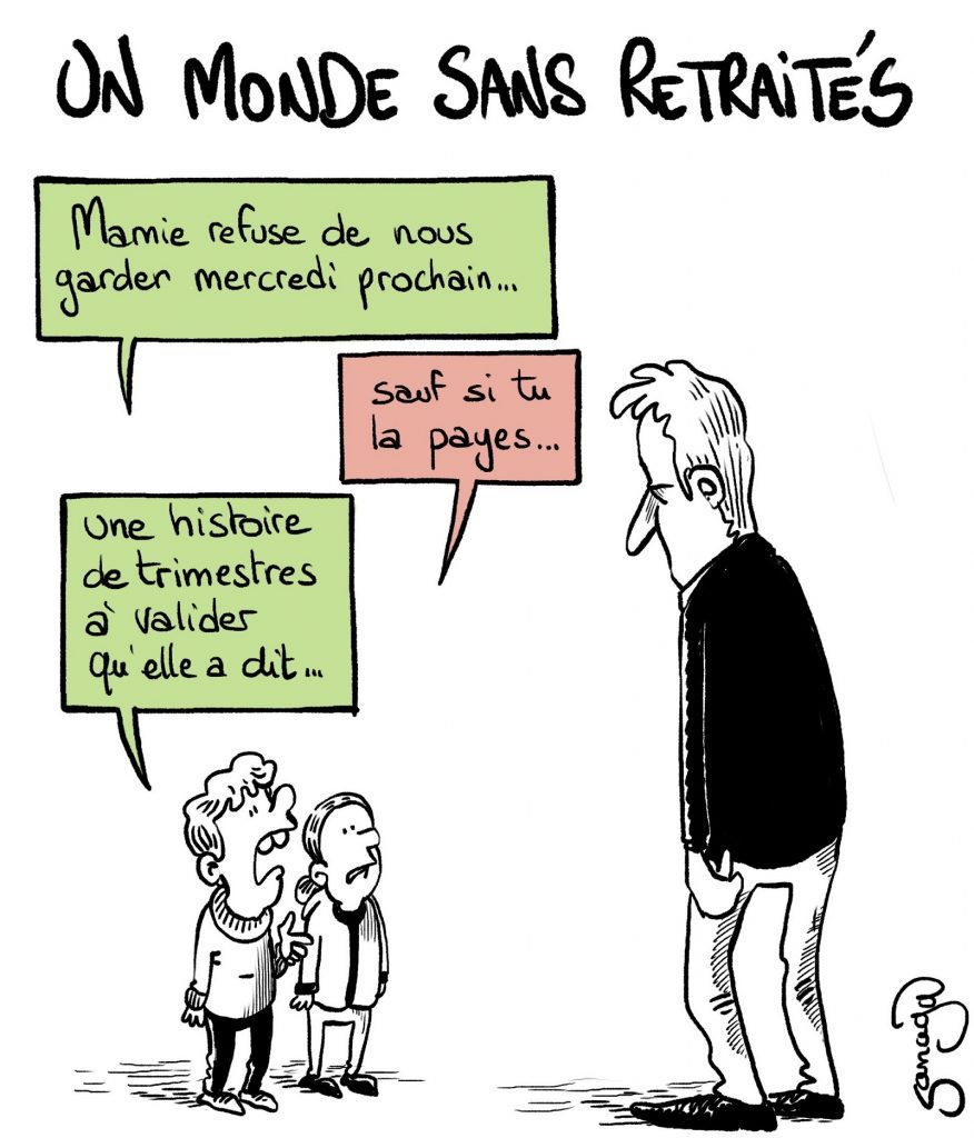 dessin presse humour enfants garde image drôle réforme des retraites