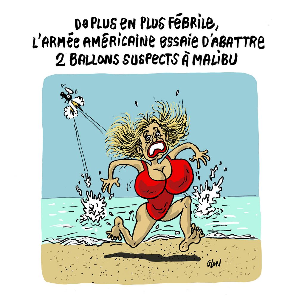 dessin presse humour ballon chinois image drôle armée américaine