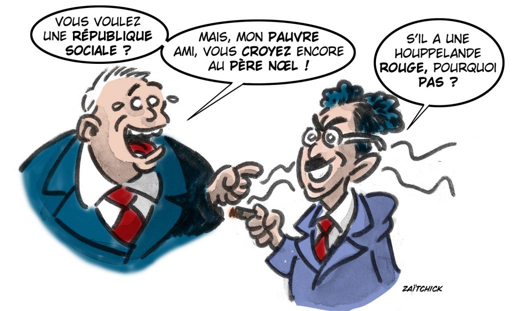 dessin presse humour République sociale image drôle Père Noël