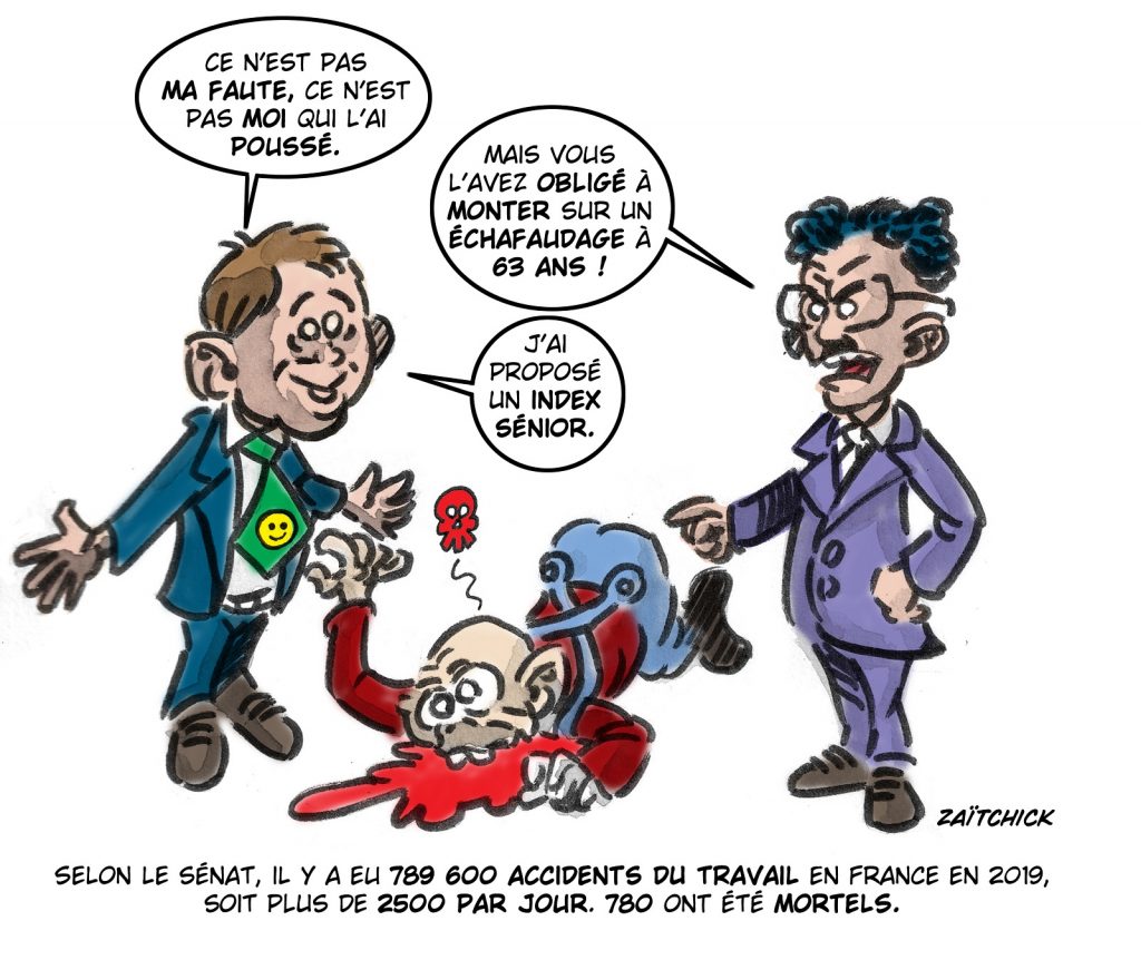 dessin presse humour Olivier Dussopt image drôle index senior