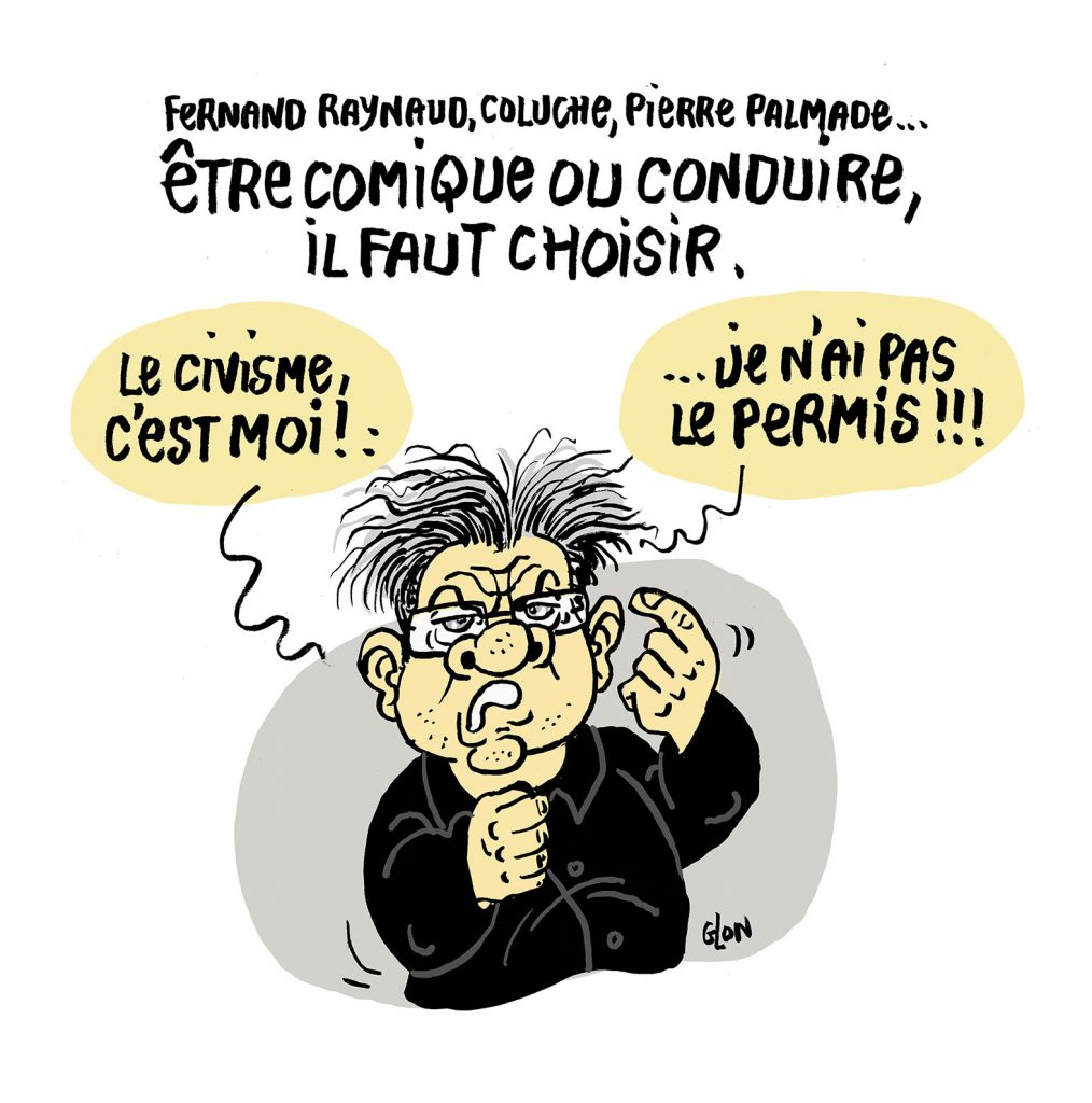 dessin presse humour accident Pierre Palmade image drôle Jean-Luc Mélenchon