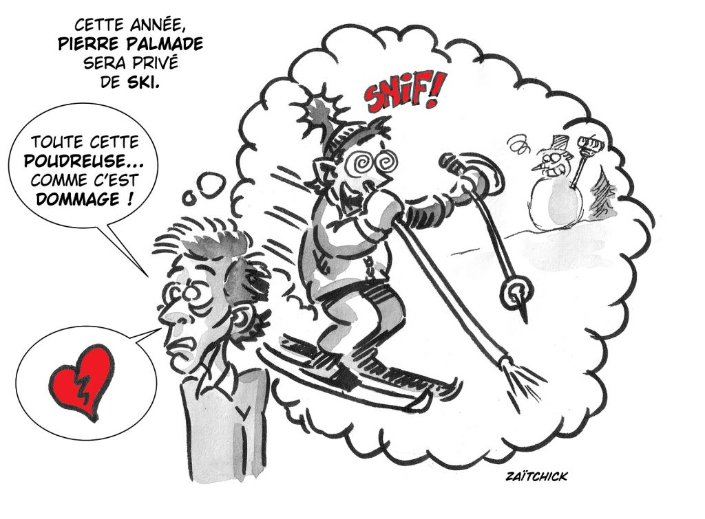 dessin presse humour accident Pierre Palmade image drôle sports d’hiver