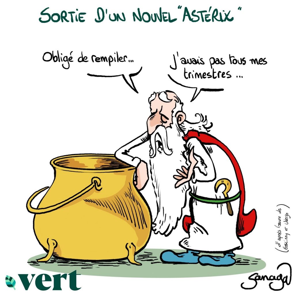 dessin presse humour réforme retraites image drôle Astérix