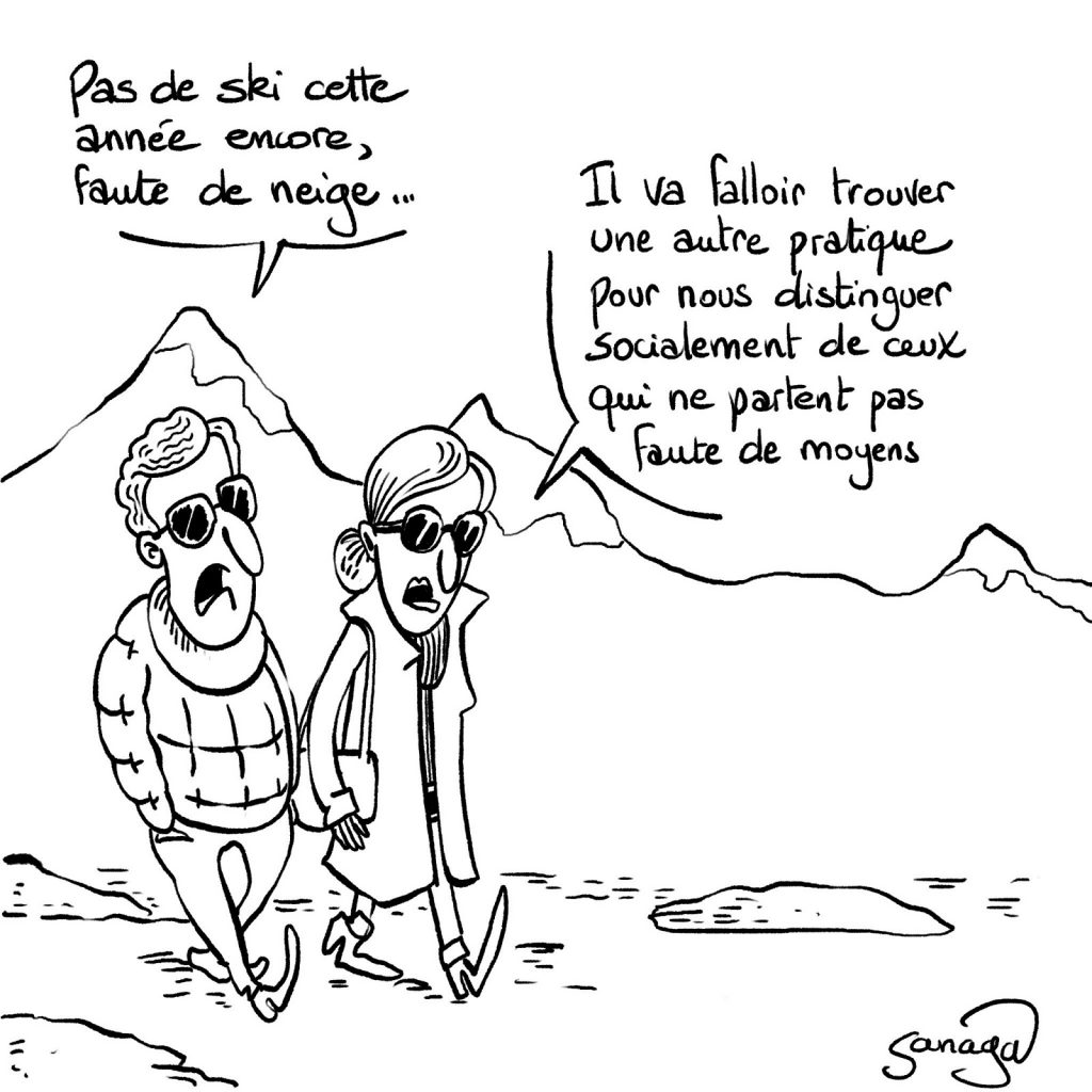 dessin presse humour ski neige image drôle réchauffement climatique