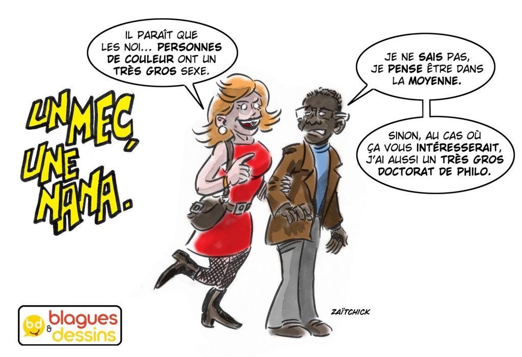 blague dessin humour mec nana homme femme gars fille drague noirs