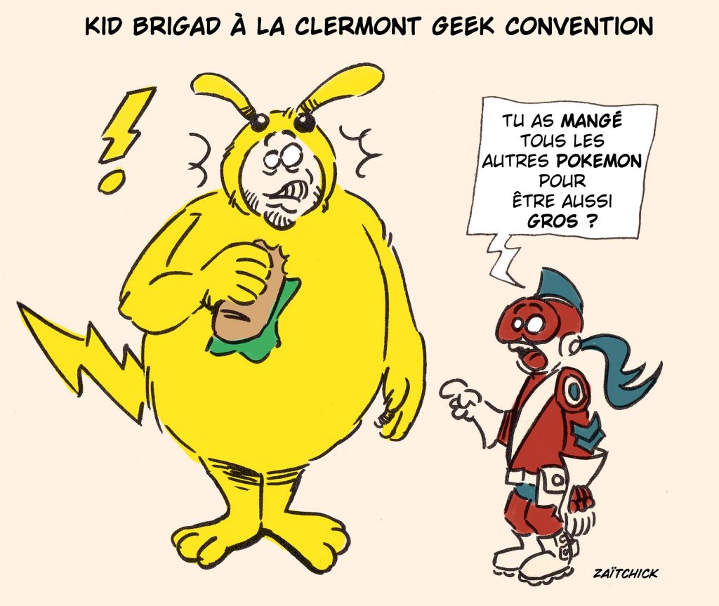 image drôle Le Brigadier Kid Brigad Clermont Geek Convention Pokemon Pikachu