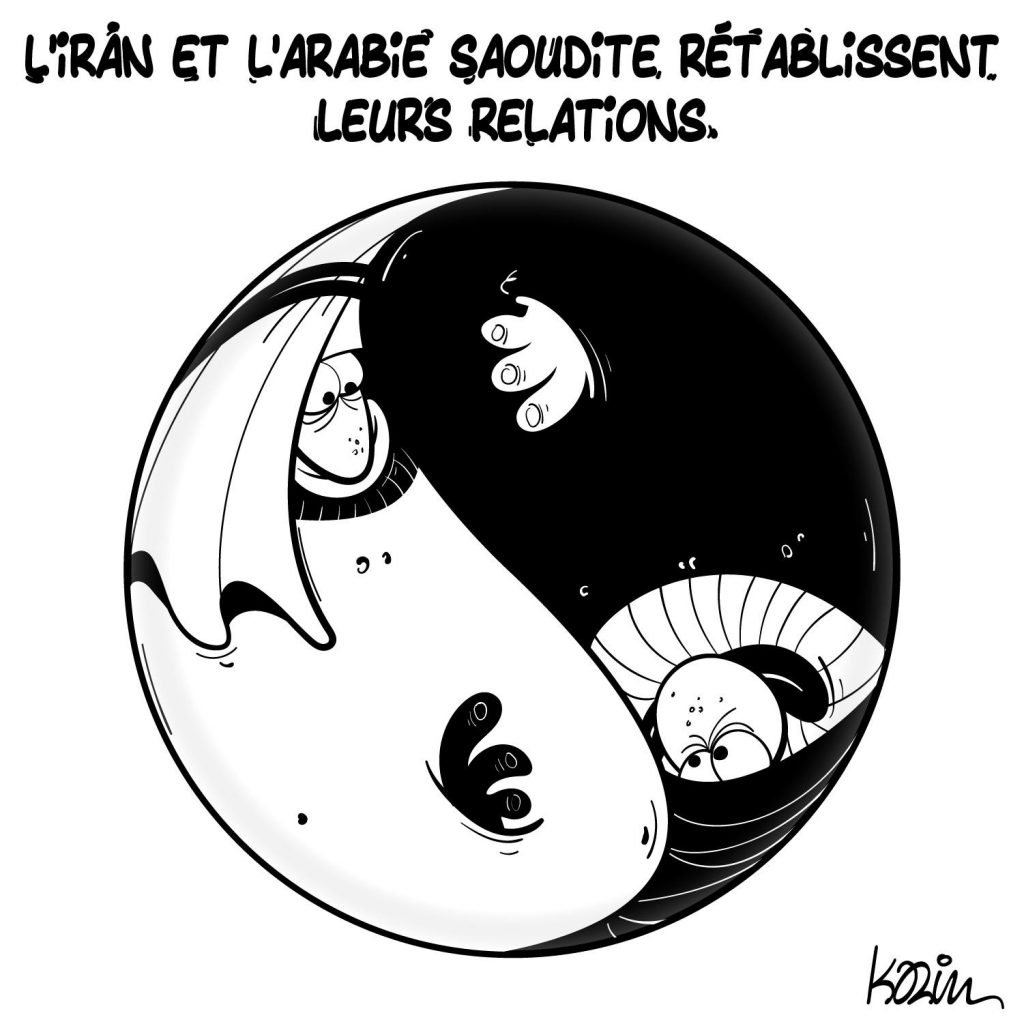 dessin presse humour relations diplomatiques image drôle Iran Arabie Saoudite