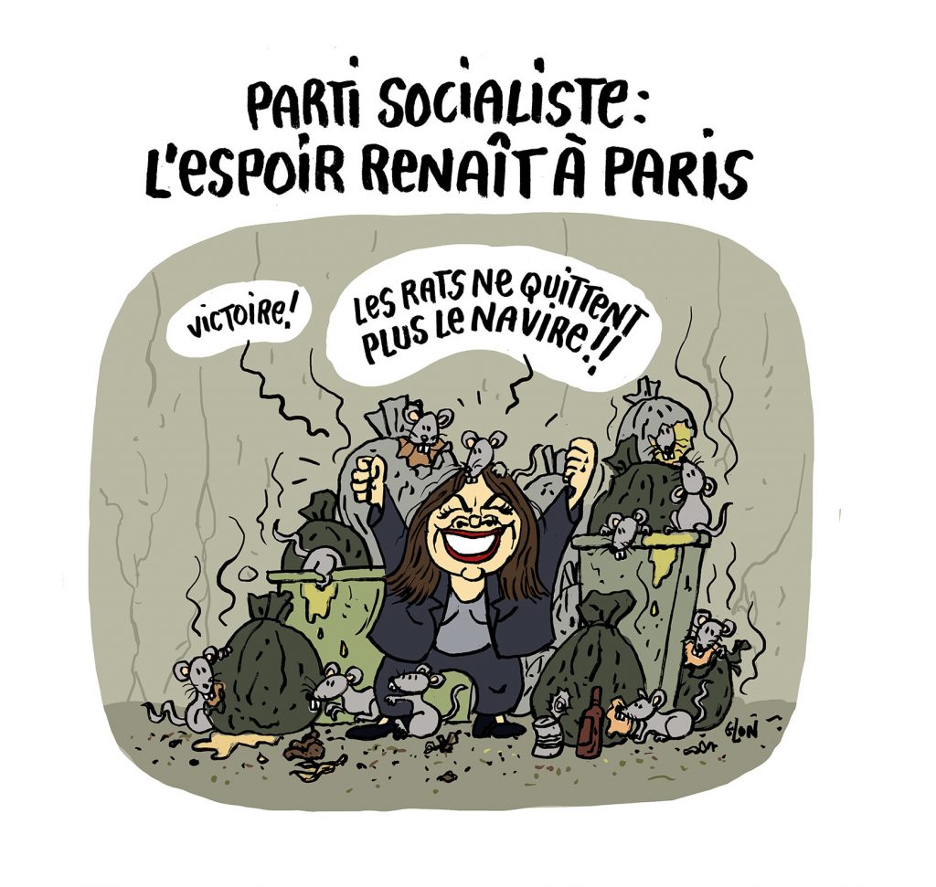 dessin presse humour Anne Hidalgo image drôle grève éboueurs Paris