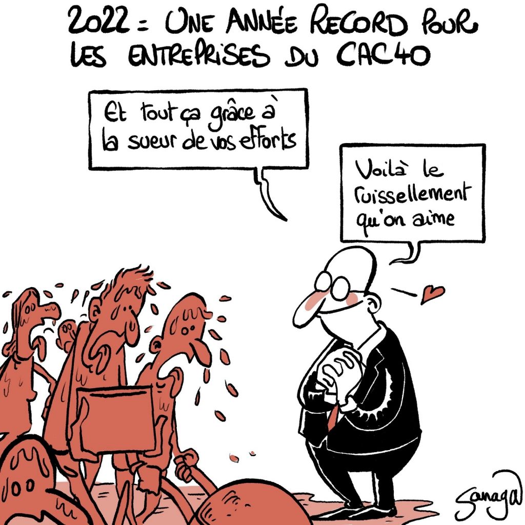 dessin presse humour année record image drôle entreprises CAC40