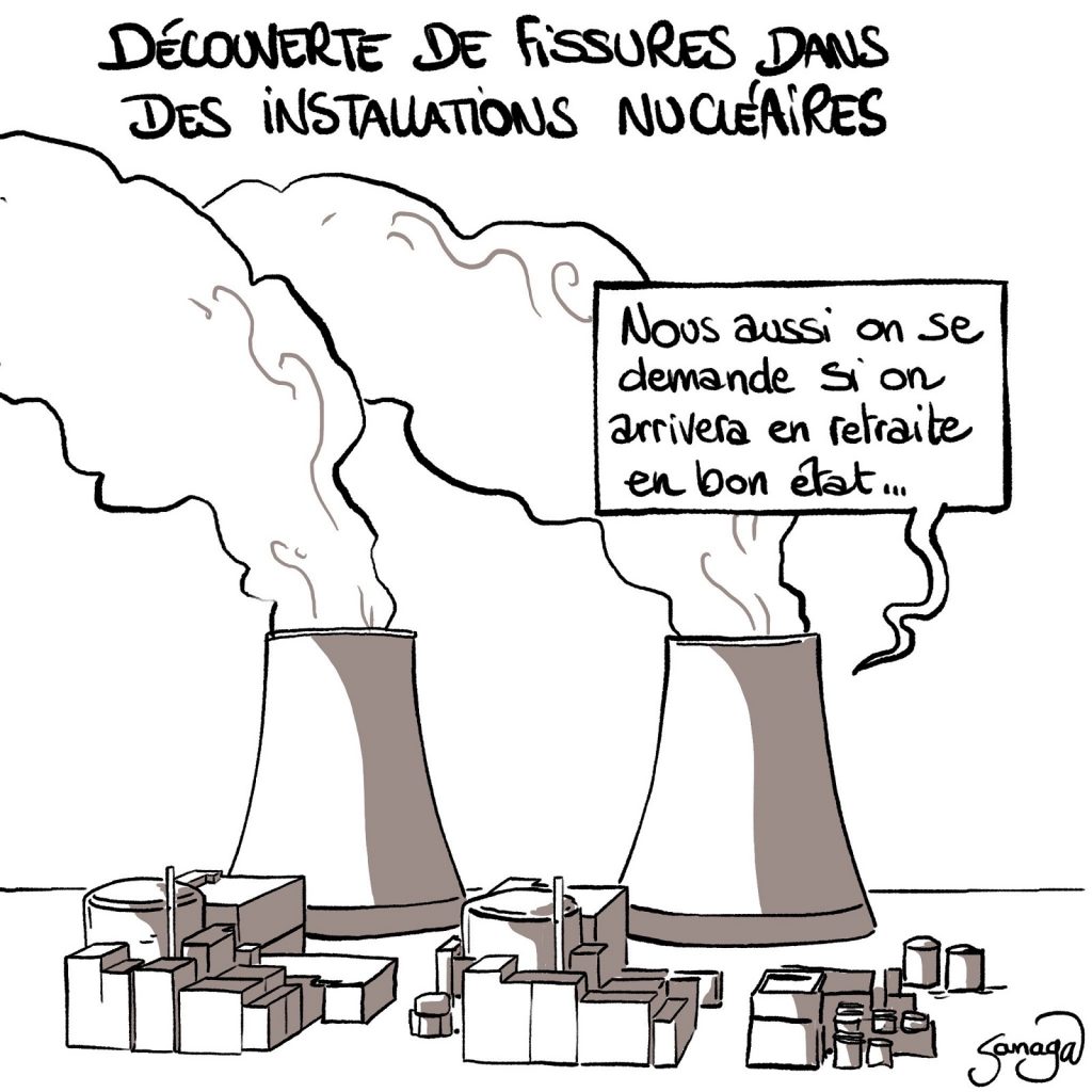 dessin presse humour réforme retraite image drôle fissure centrale nucléaire