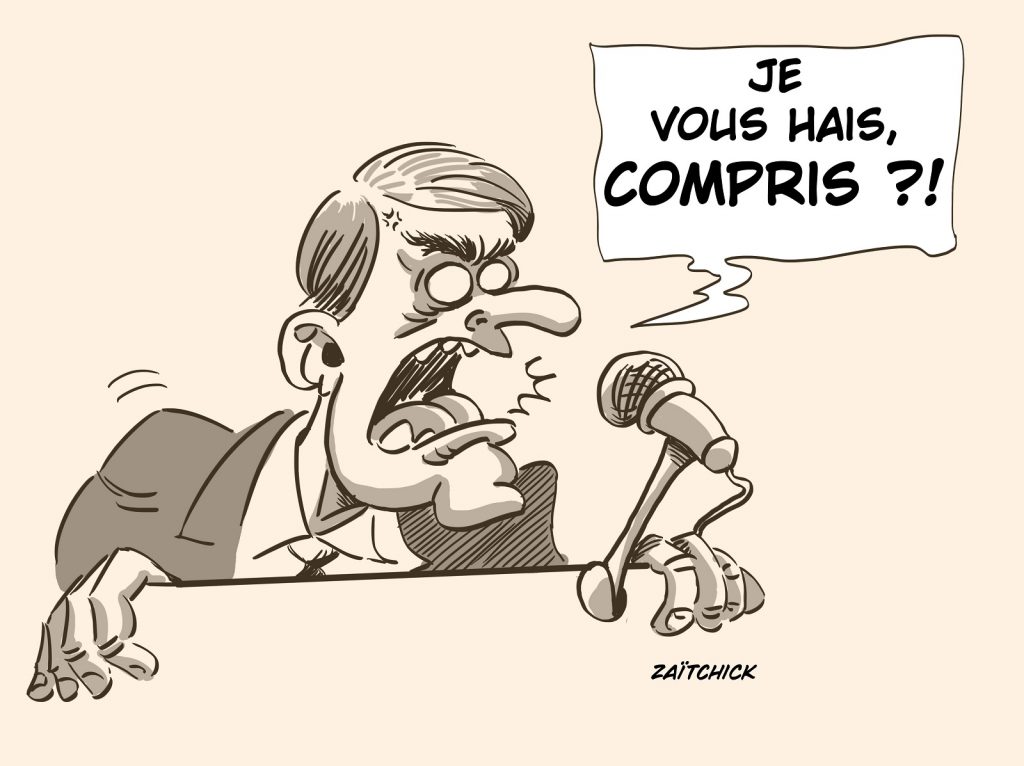 dessin presse humour Emmanuel Macron réforme retraites image drôle Charles de Gaulle