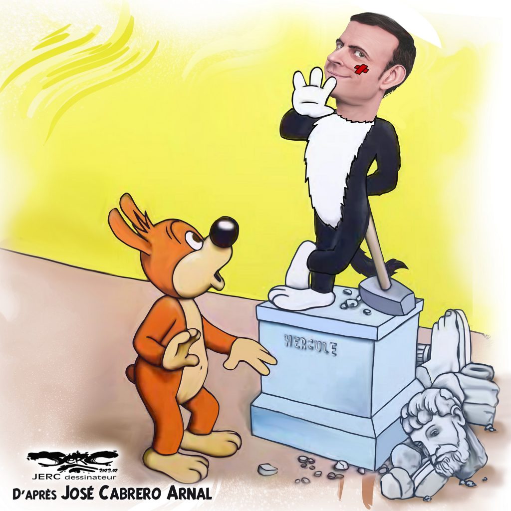 dessin presse humour Emmanuel Macron image drôle interview Pif Gadget