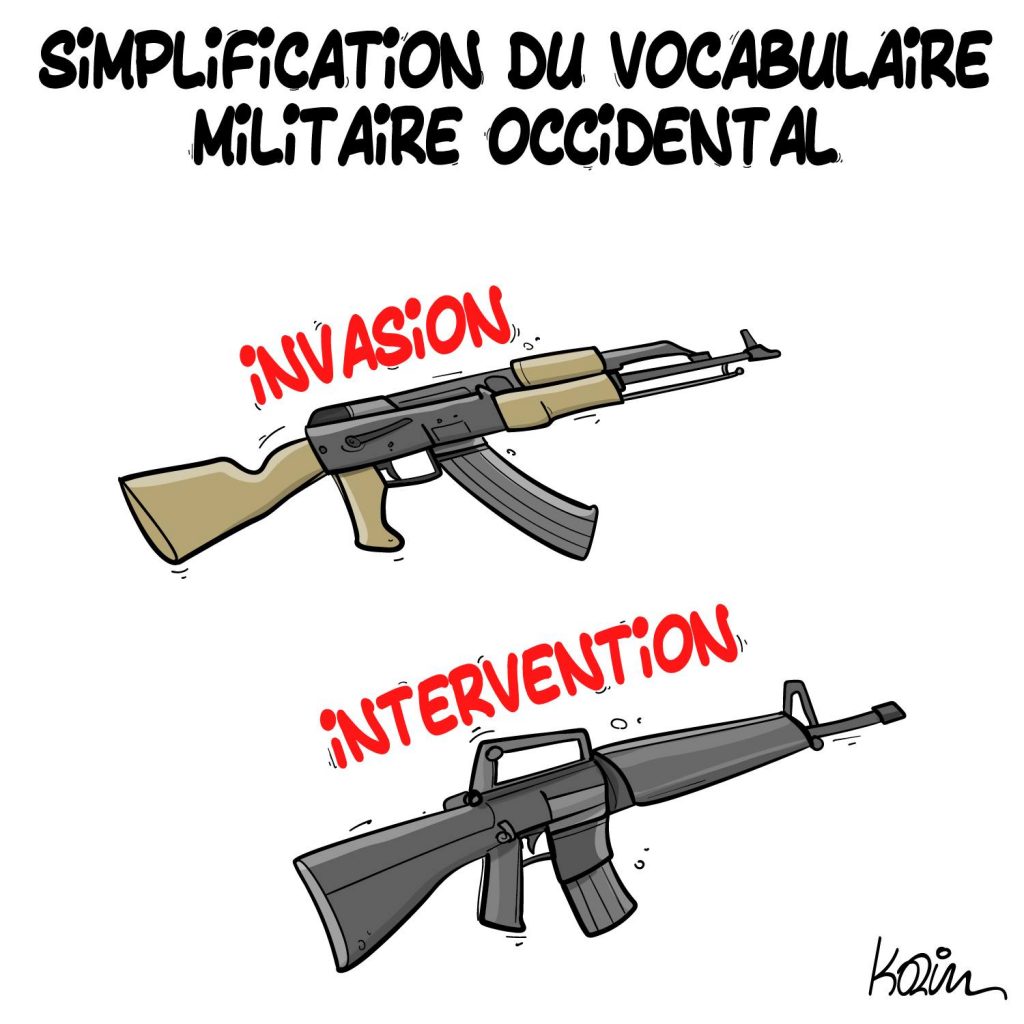 dessin presse humour guerre Ukraine image drôle intervention Occident