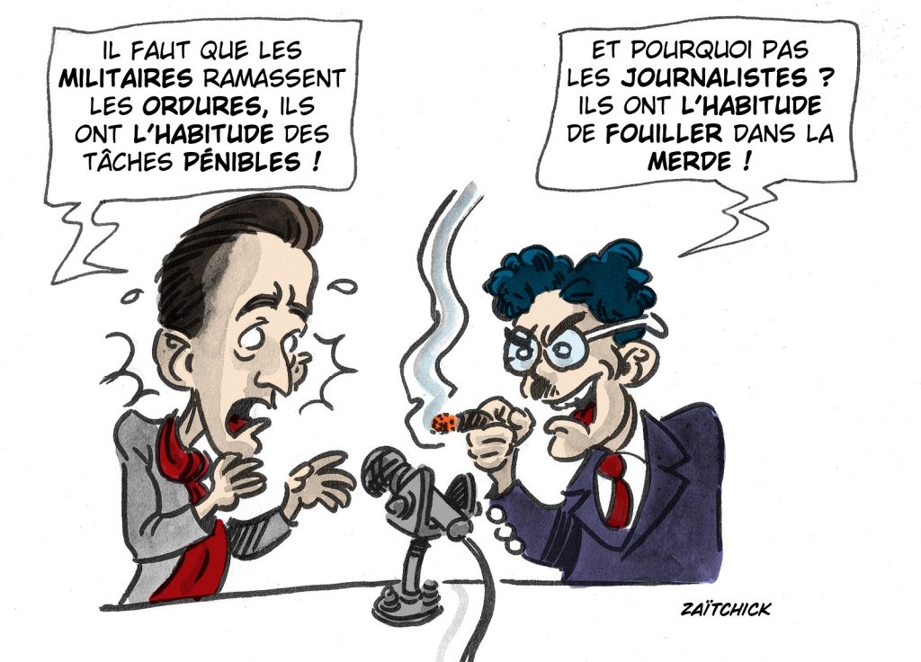 dessin presse humour Christophe Barbier image drôle grève éboueurs Paris