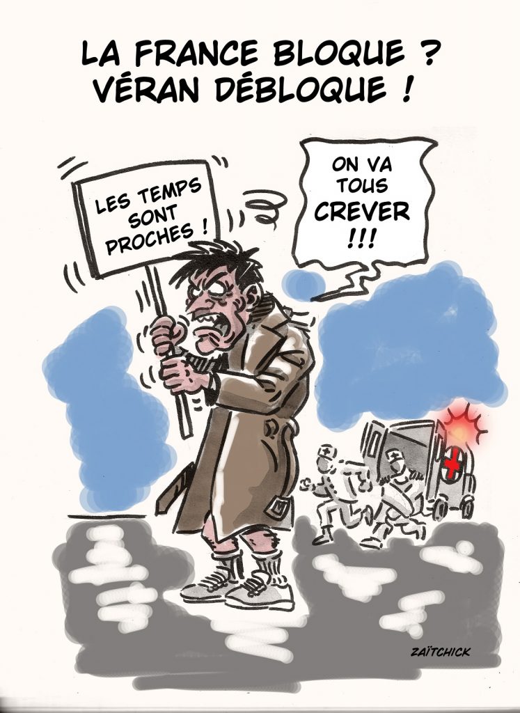 dessin presse humour Olivier Véran image drôle réforme retraites