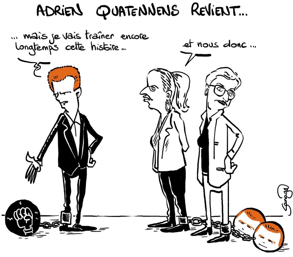 dessin presse humour Adrien Quatennens image drôle retour