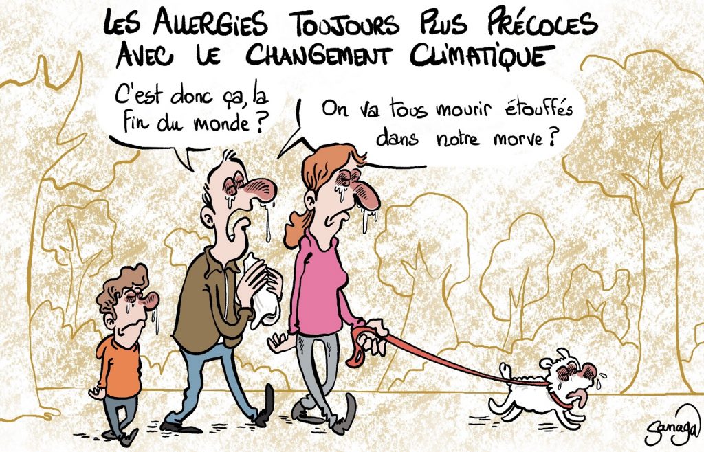 dessin presse humour allergies image drôle changement climatique