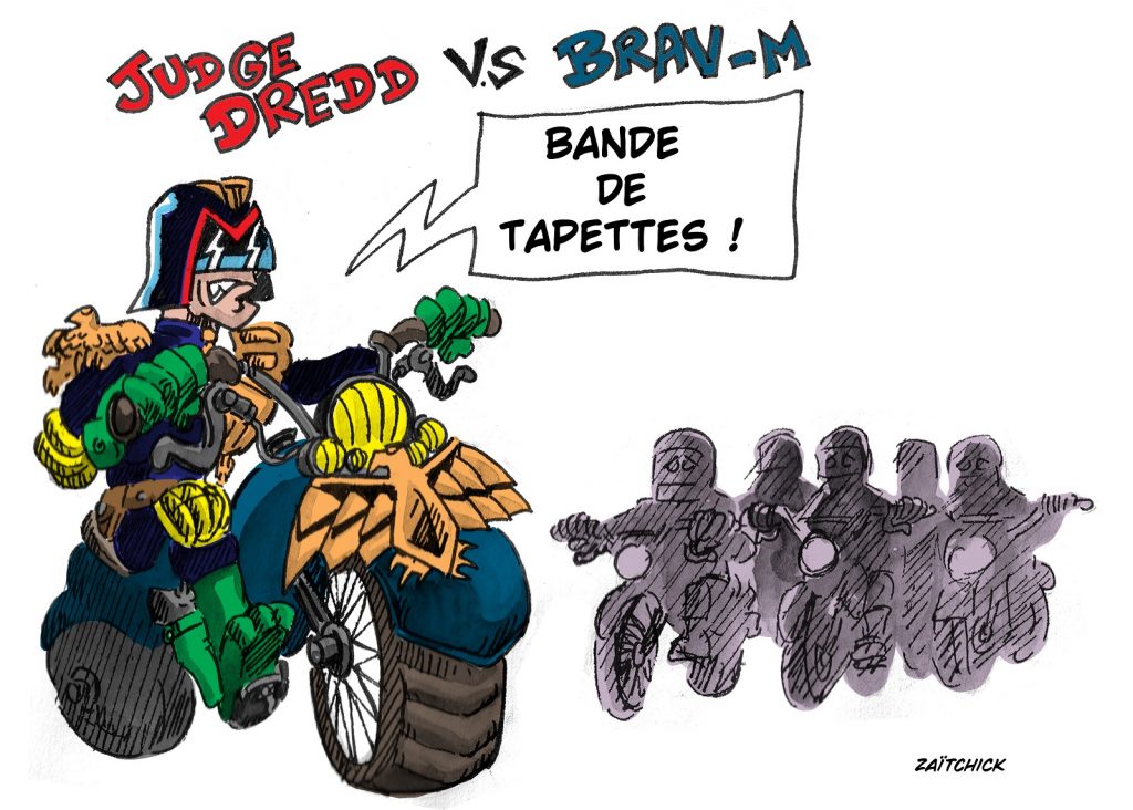 dessin presse humour Judge Dredd Brav-M drôle violences policières