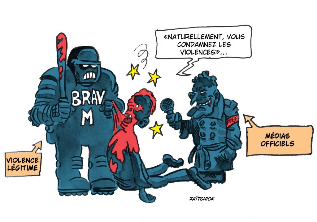 dessin presse humour violences policières image drôle Brav-M