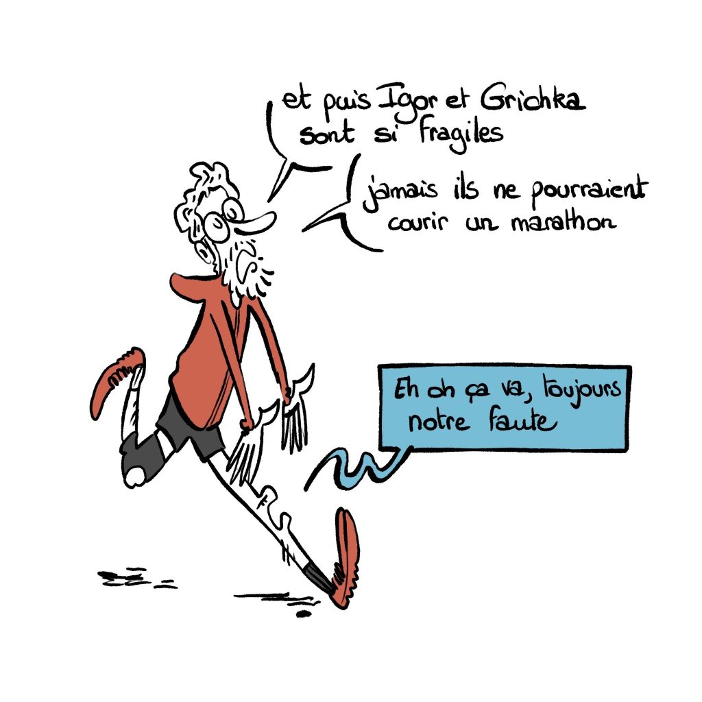 dessin humour quarantenaire image drôle sport marathon Facebook