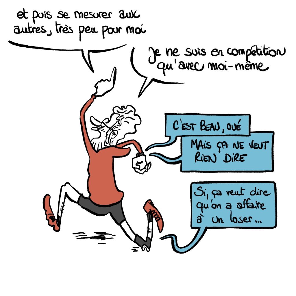 dessin humour quarantenaire image drôle sport marathon Facebook