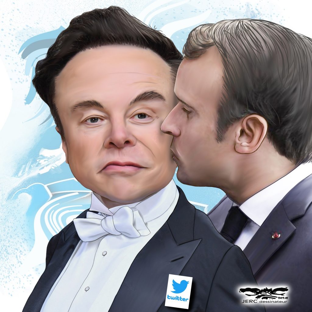 dessin presse humour Emmanuel Macron image drôle choose France Elon Musk