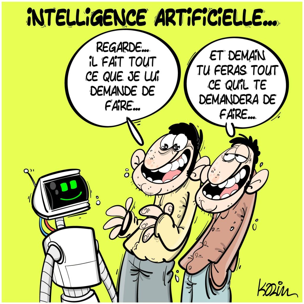 dessin presse humour intelligence artificielle image drôle menace emploi