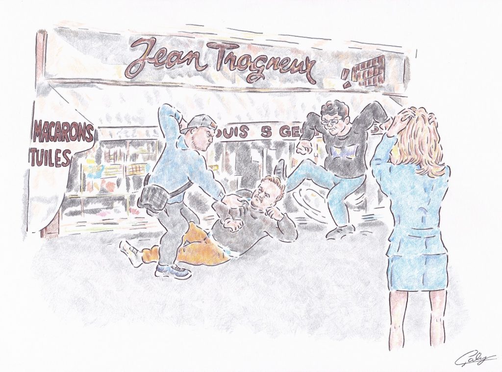 dessin presse humour agression Jean-Baptiste Trogneux image drôle petit-neveu Brigitte Macron