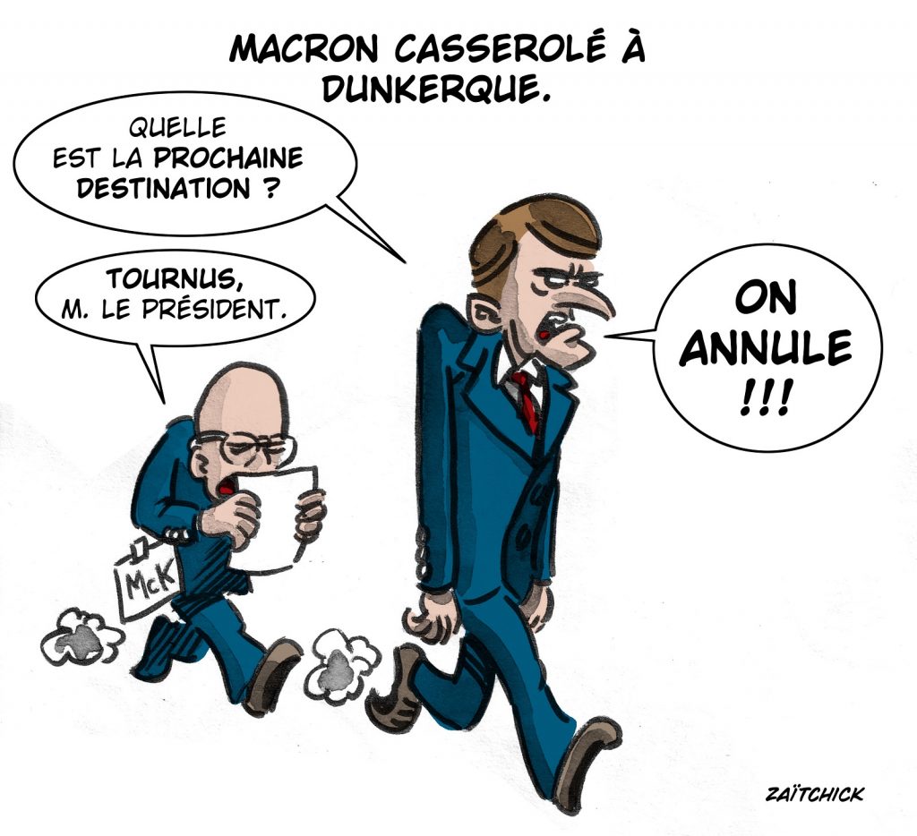 dessin presse humour réforme retraite image drôle Emmanuel Macron casserolades