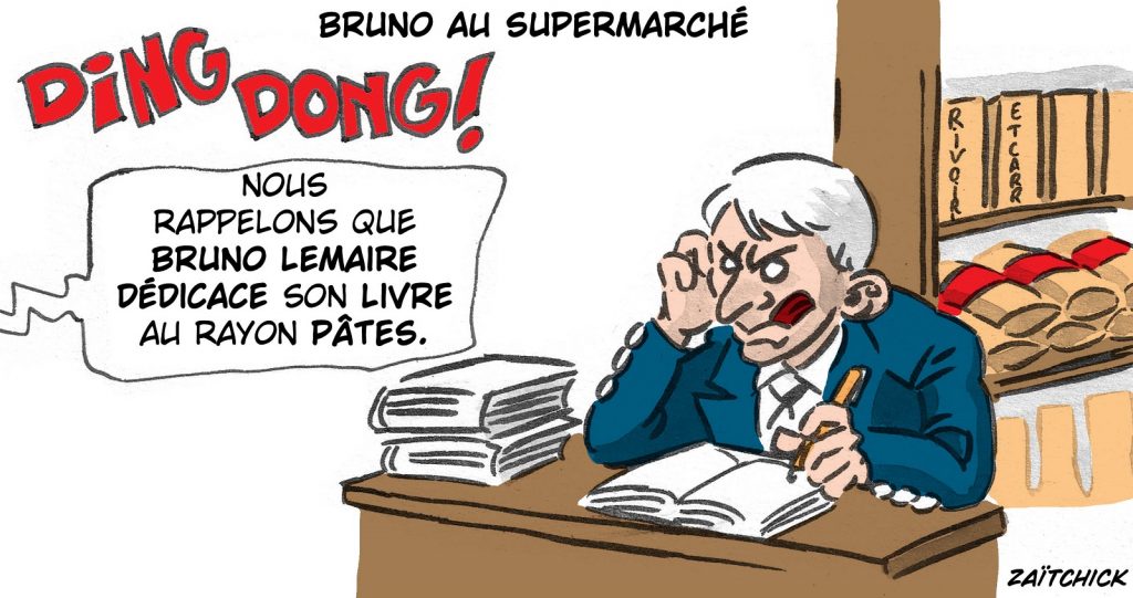 dessin presse humour Bruno Le Maire image drôle inflation paquet pâtes