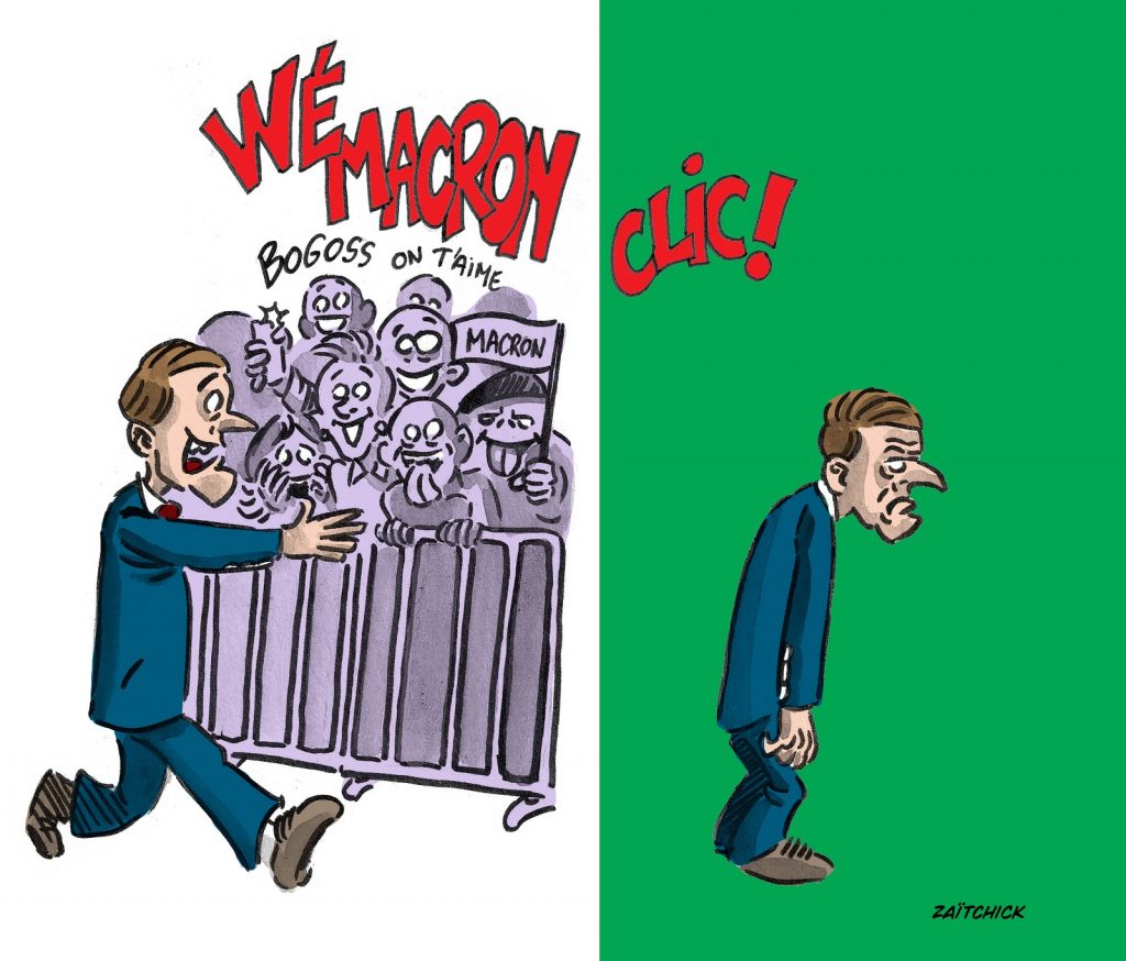 dessin presse humour Emmanuel Macron image drôle réalité alternative