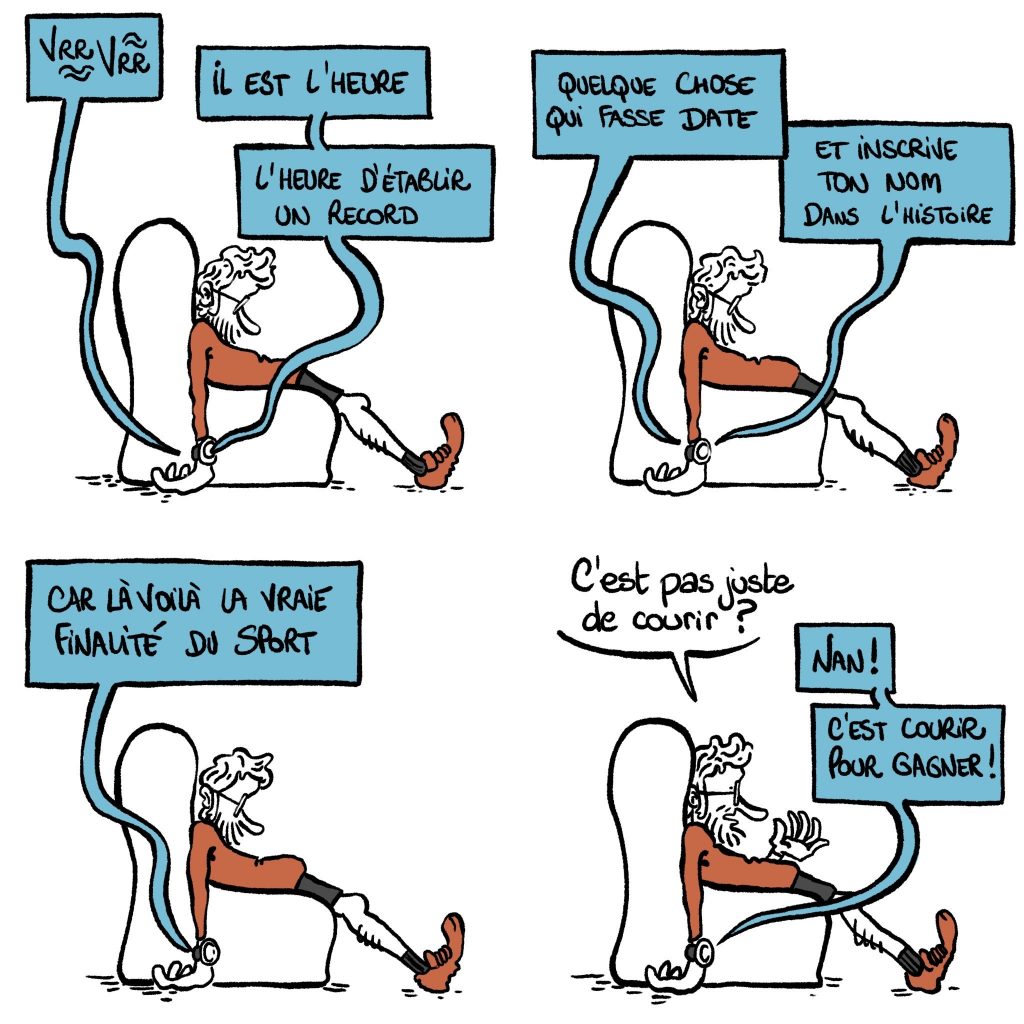 dessin humour quarantenaire image drôle sport record genoux