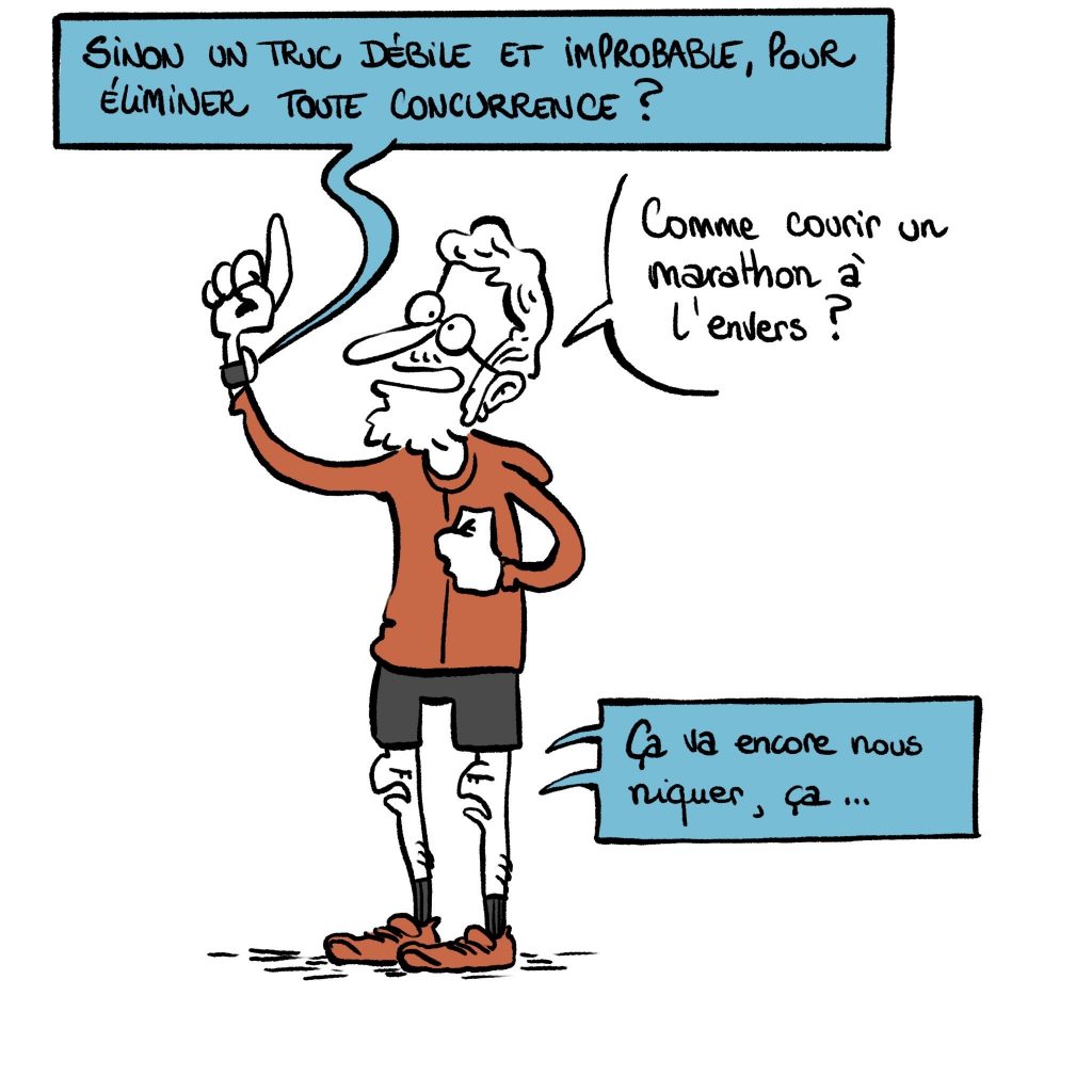 dessin humour quarantenaire image drôle sport record genoux