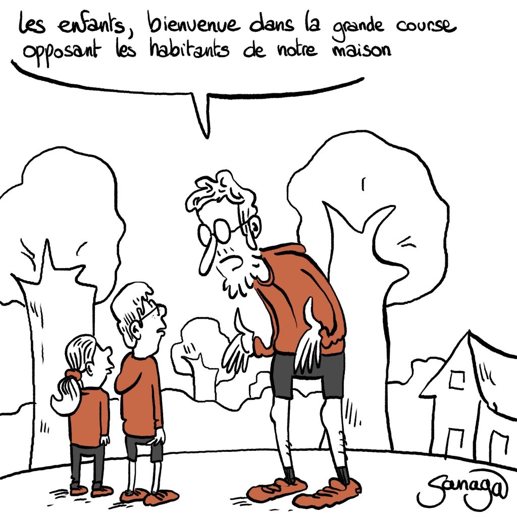 dessin humour quarantenaire image drôle sport record genoux