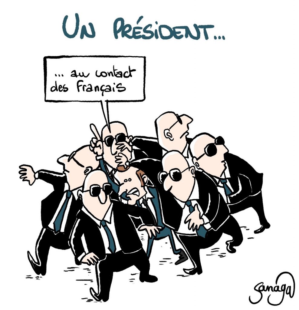 dessin presse humour Emmanuel Macron image drôle contact Français