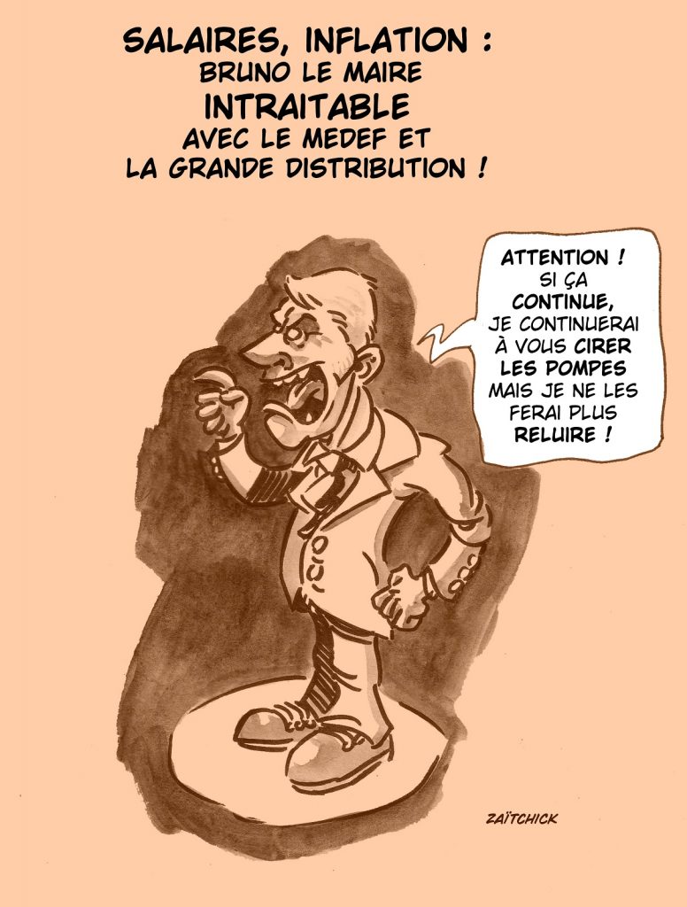 dessin presse humour Bruno Le Maire image drôle Medef grande distribution