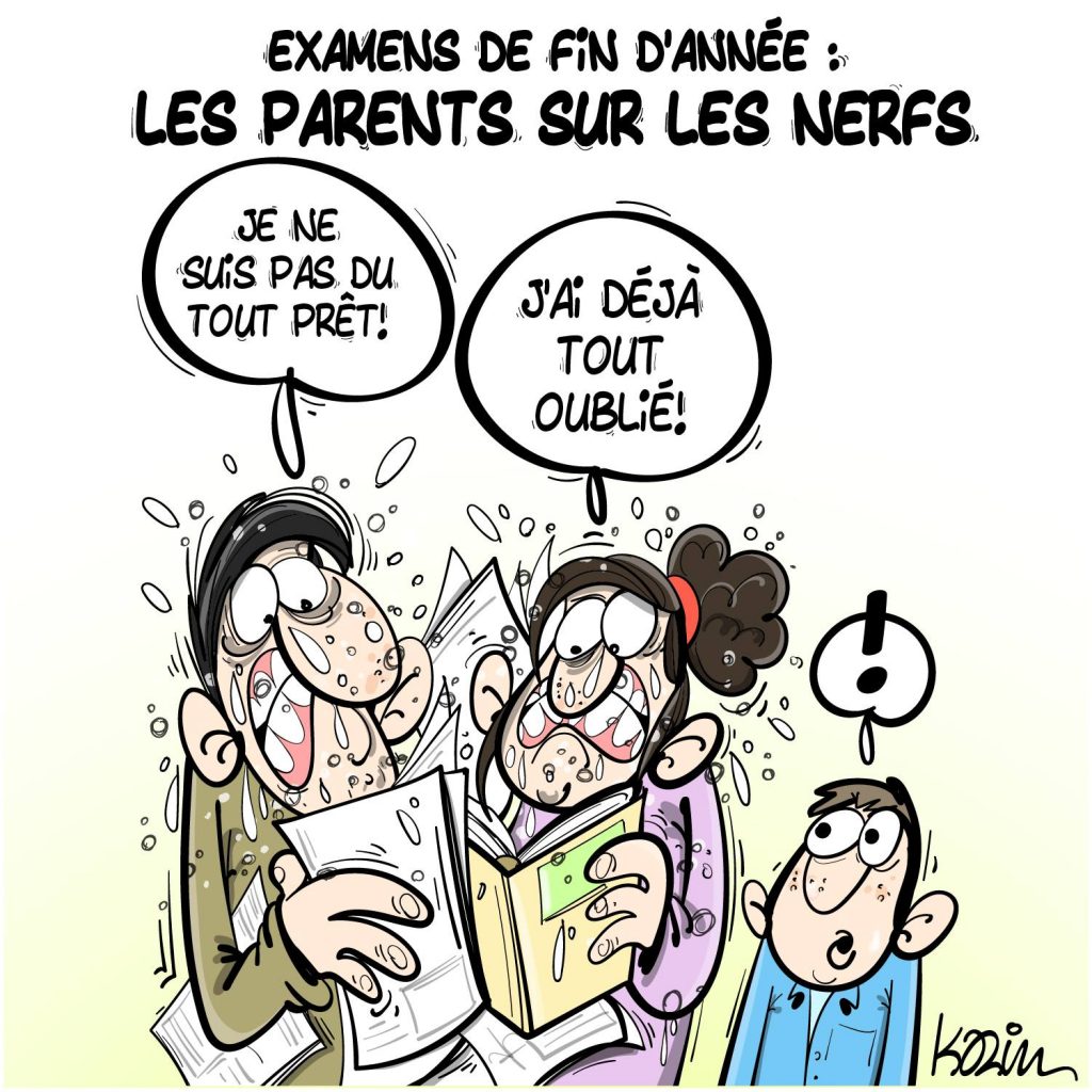 dessin presse humour parents image drôle examens fin année