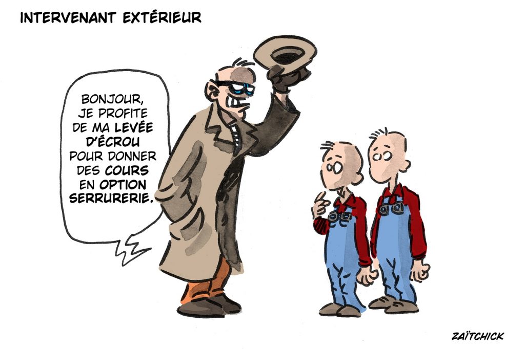 dessin presse humour réforme enseignement professionnel image drôle intervenant extérieur