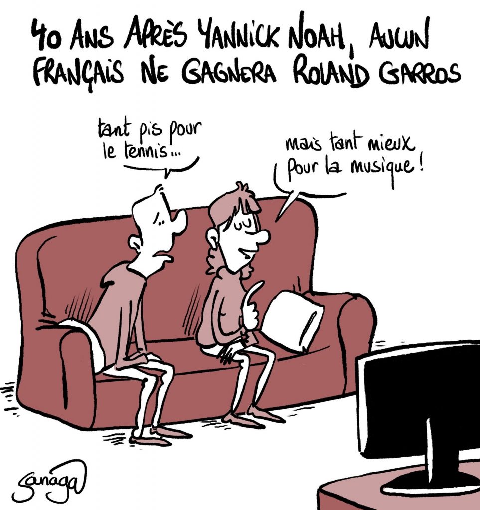 dessin presse humour Français Roland Garros image drôle Yannick Noah
