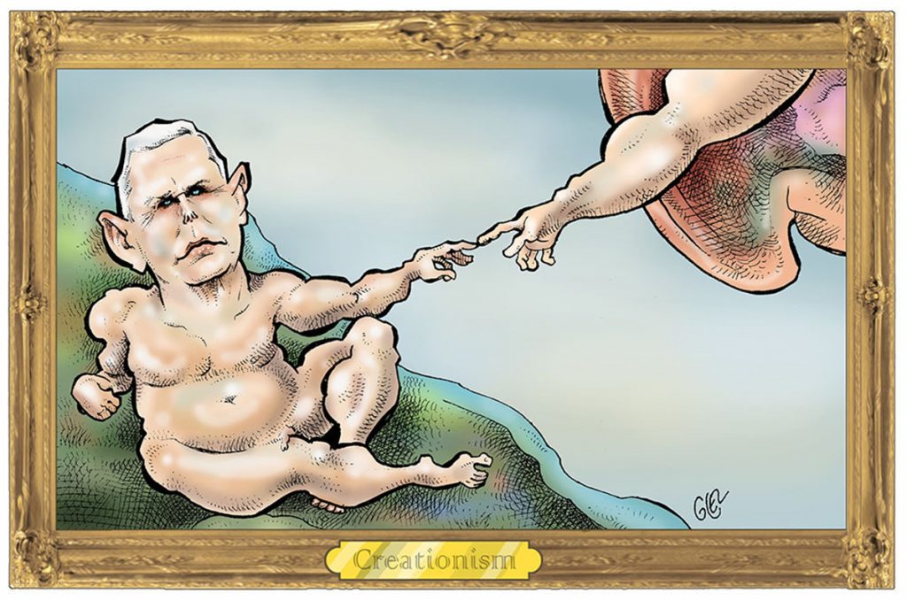 dessin presse humour candidature Mike Pence image drôle présidentielle américaine