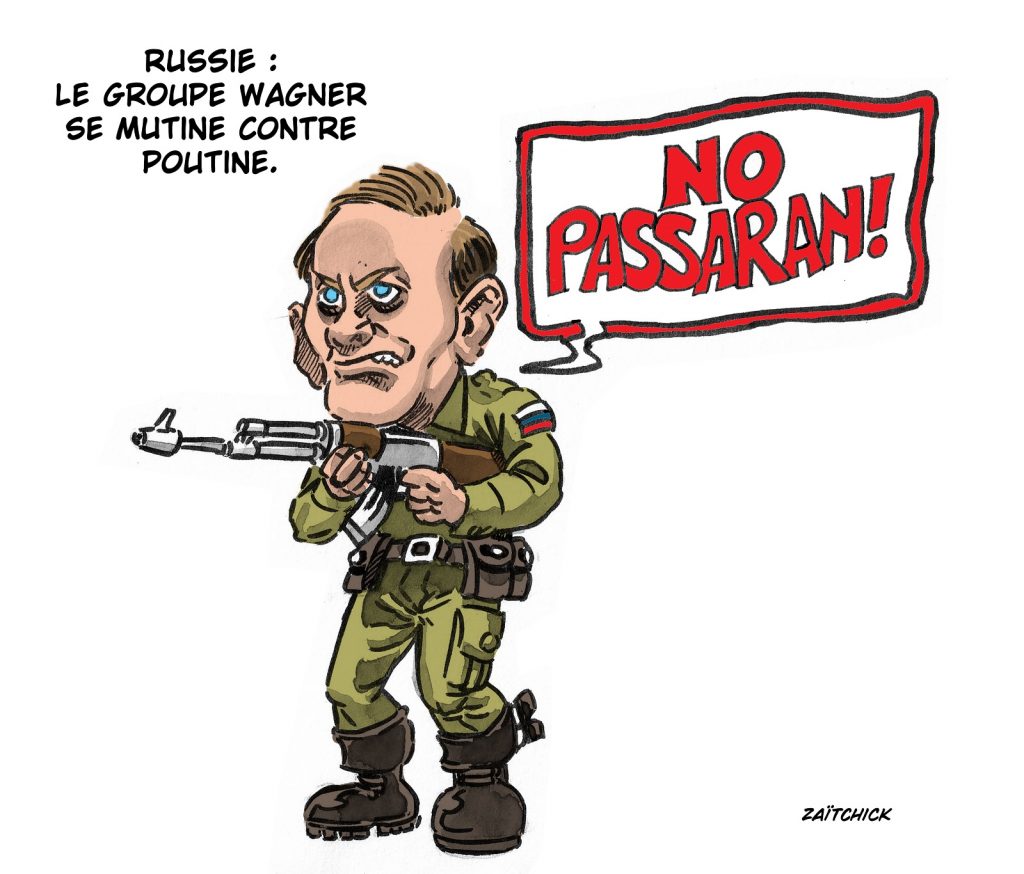dessin presse humour Russie Vladimir Poutine image drôle mutinerie Evgueni Prigojine
