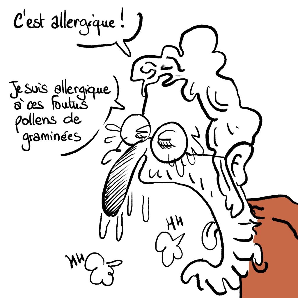 dessin humour quarantenaire image drôle sport allergies
